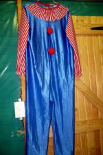 Blue clown with red/white